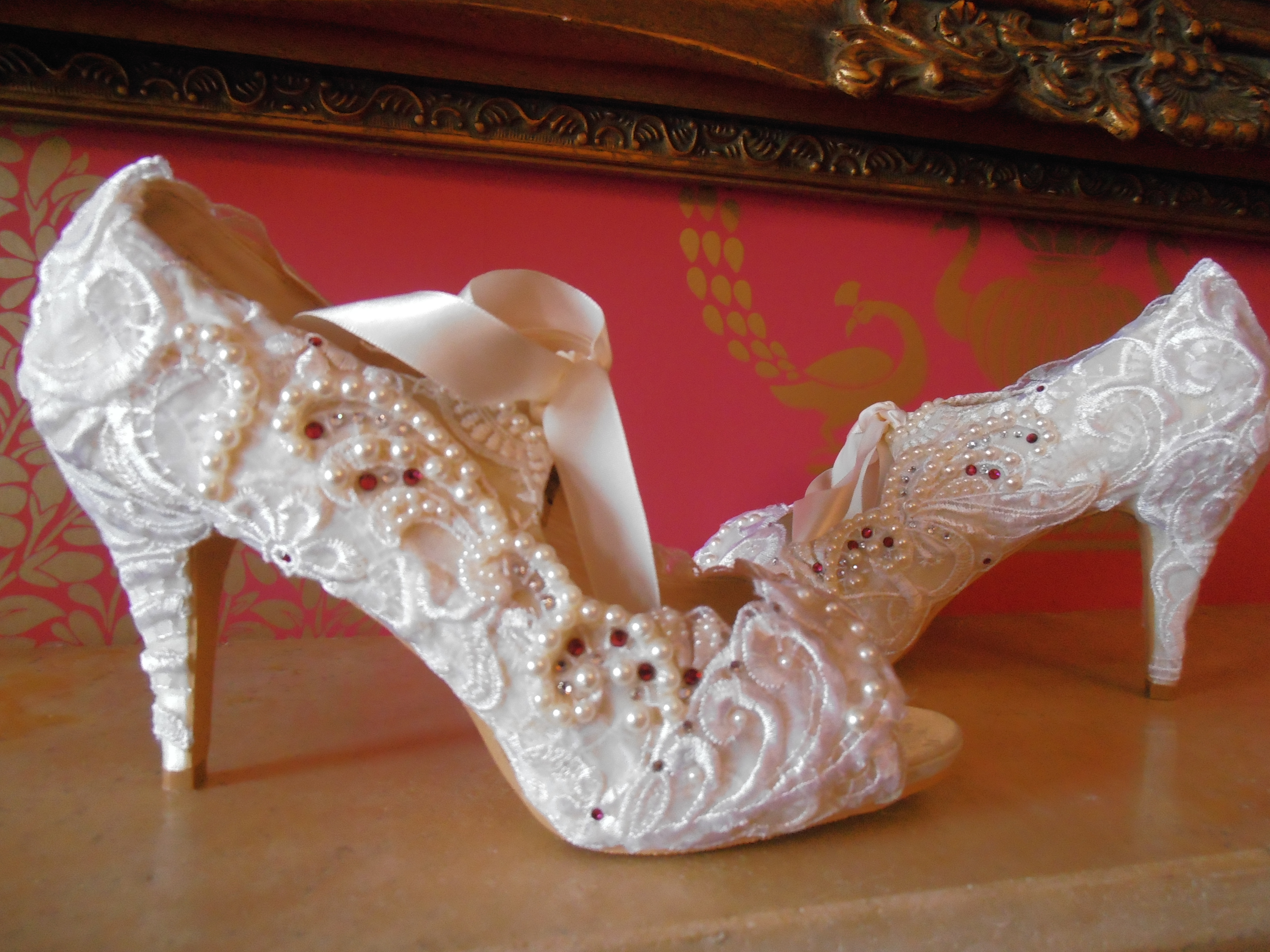 crystal lace bridal shoes